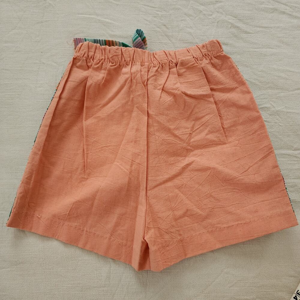 Vintage Peach Striped Belt Shorts kids 8/10 - Picture 7 of 7